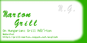 marton grill business card